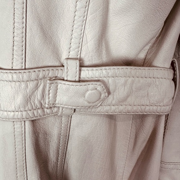 Mackage Ivory Leather Trench Coat - Picture 6 of 10